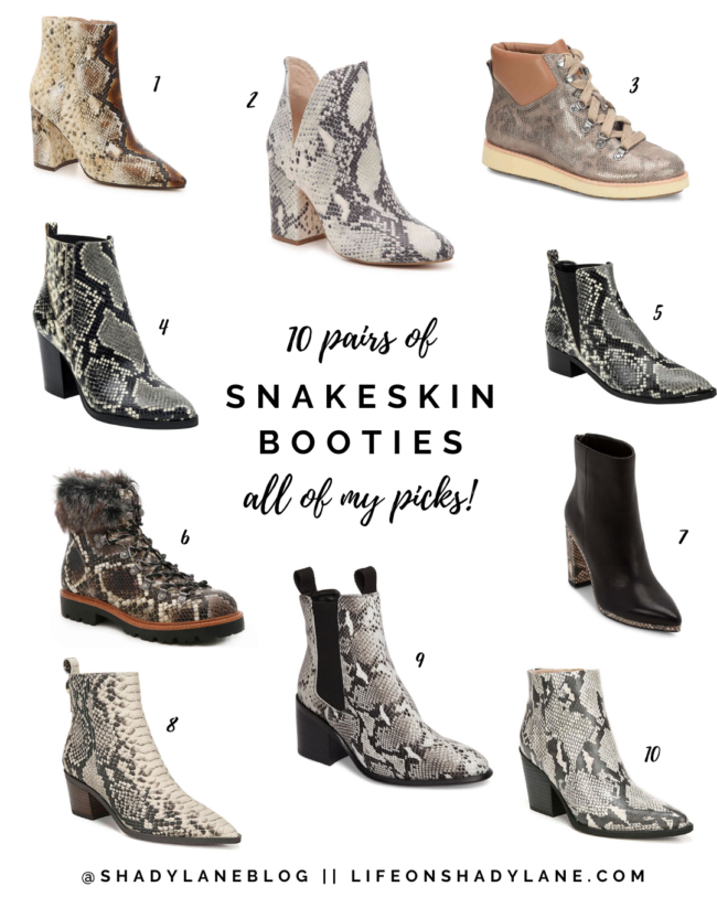 Snakeskin booties on sale