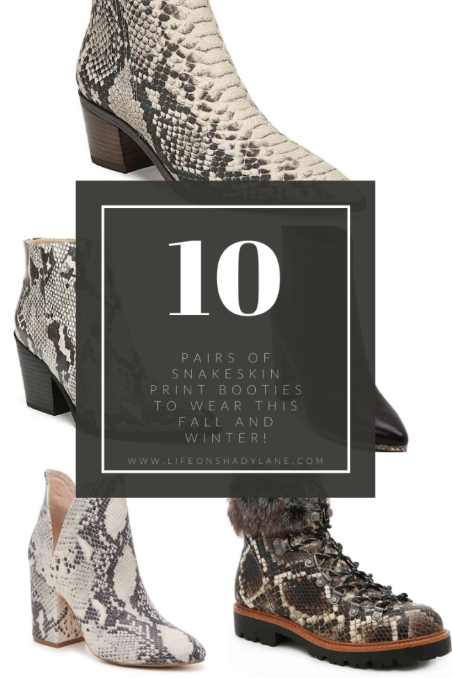 10 pairs of snakeskin booties to wear this fall and winter! | Kansas City life, home, and style blogger Megan Wilson shares 10 of her picks !