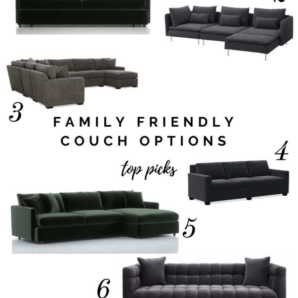 6 of the most family friendly, well-reviewed couches // Kansas City life, home, and style blogger Megan Wilson shares six durable, family-friendly couches that are pretty and also comfortable!