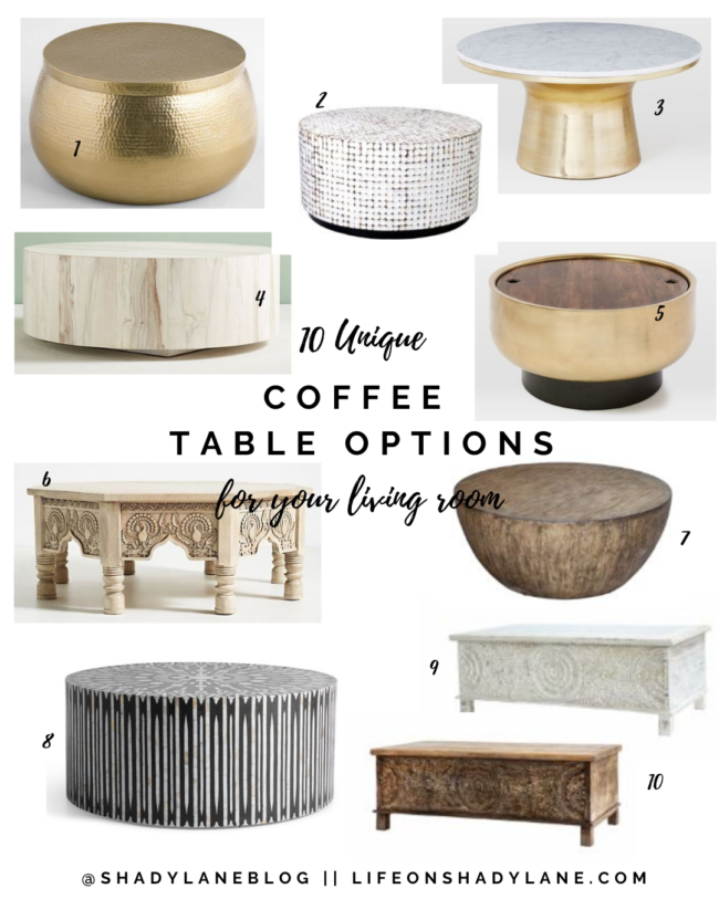 10 unique coffee table options for your living room || Coffee tables that are anything but ordinary! Kansas City life, home, and style blogger Megan Wilson shares her top picks