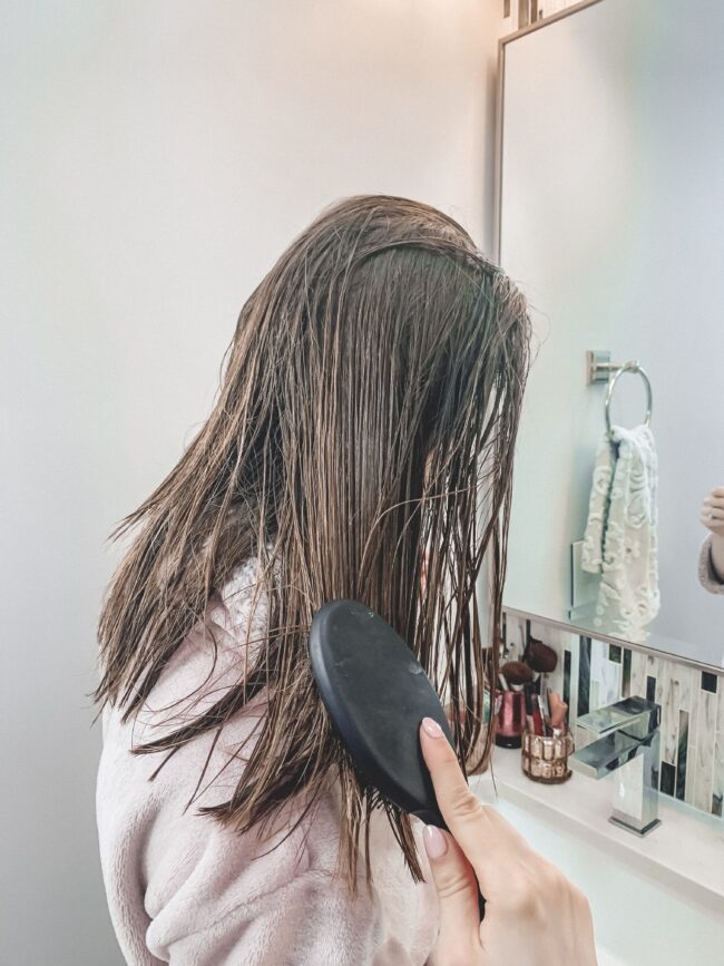 How to get (and maintain) shiny, healthy hair at home - the best products for curled or straight hair || Kansas City life, home, and style blogger Megan Wilson shares her tips