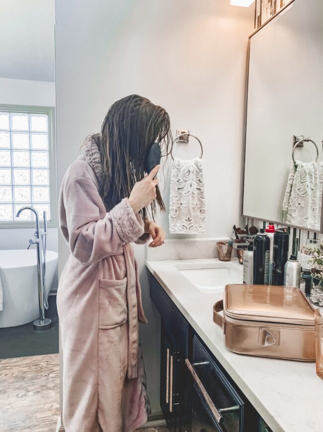 How to get (and maintain) shiny, healthy hair at home - the best products for curled or straight hair || Kansas City life, home, and style blogger Megan Wilson shares her tips