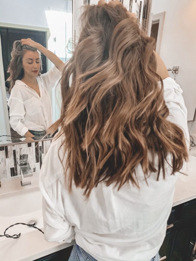 How to get (and maintain) shiny, healthy hair at home - the best products for curled or straight hair || Kansas City life, home, and style blogger Megan Wilson shares her tips