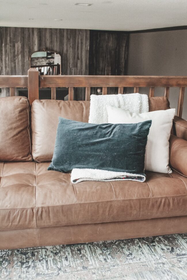 How to condition a leather sofa || The easy way to keep your leather couch feeling soft and looking pretty! || Article Charme Sofa || Kansas City life, home, and style blogger Megan Wilson shares her tips!