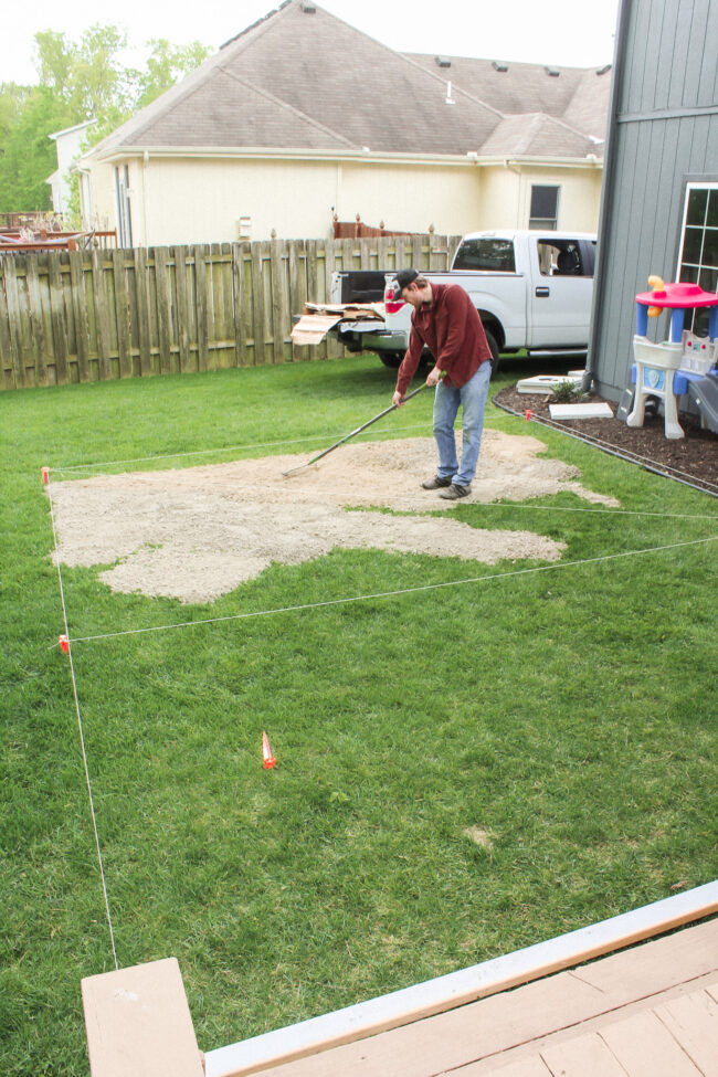 DIY paver patio and firepit - How to build your own patio and firepit! Patio with grass between pavers || Kansas City life, home, and style blogger Megan Wilson shares how to build your own patio and fire pit! 