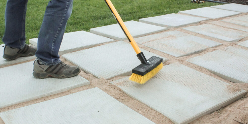 Diy Patio With Grass Between Pavers And, How To Lay Patio Slabs On Grass