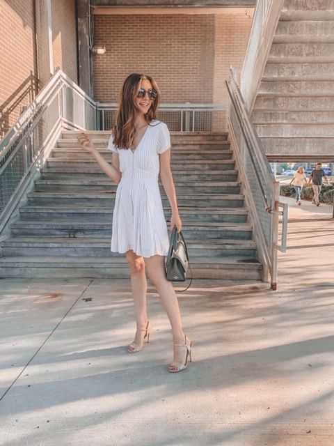 summer dress and heels outfit, long hair | Kansas City life, home, and style blogger Megan Wilson shares her June Instagram Roundup