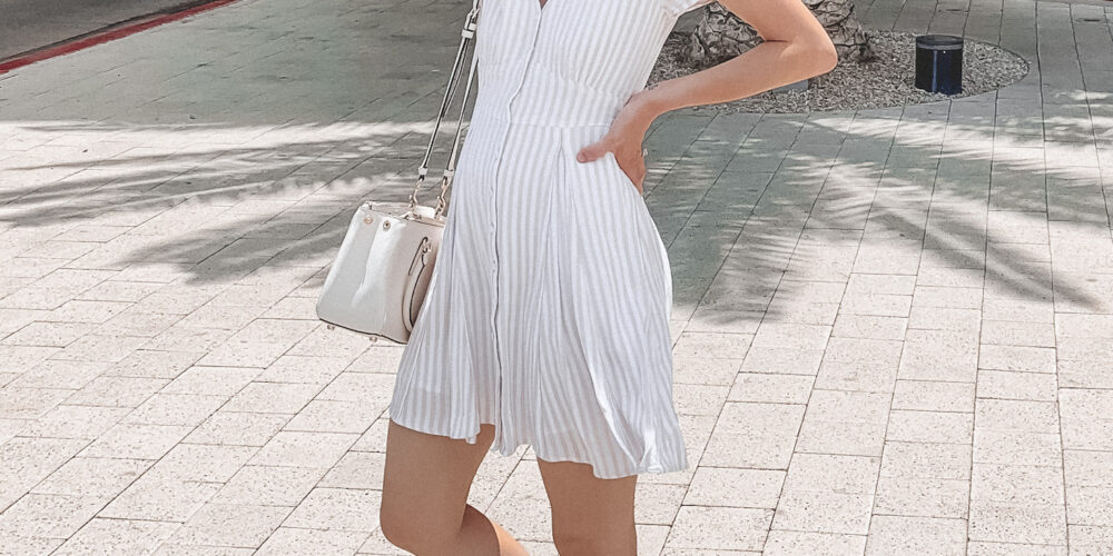 summer dress and white sneakers outfit | Kansas City life, home, and style blogger Megan Wilson shares her June Instagram Roundup