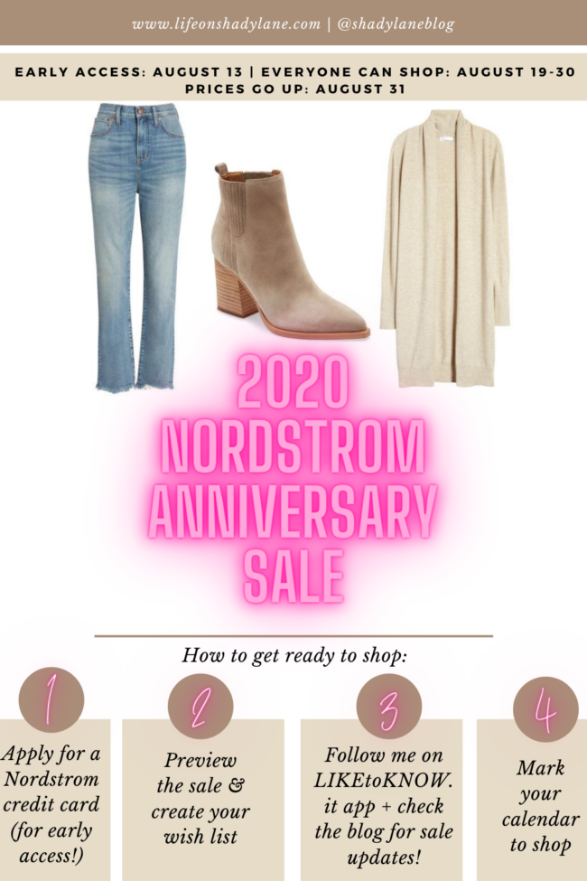 It's. almost. HERE! Nordstrom's biggest sale of the year begins soon, and today I'm sharing all the details you'll need to know about the Nordstrom Anniversary Sale 2020. I'm answering all your questions, giving you all the details, my tips and tricks, and info on when to shop! 