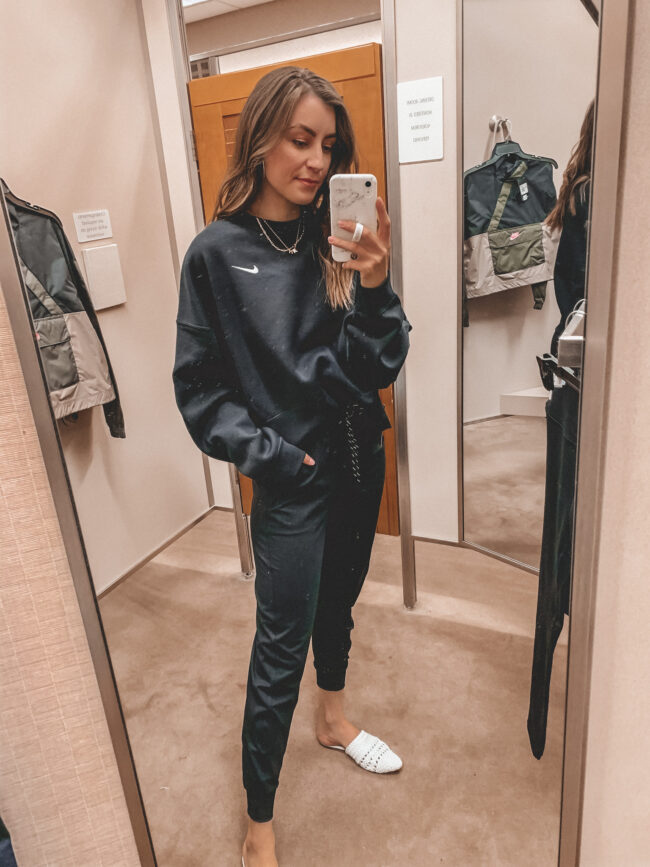 NIKE black sweatshirt and Zella joggers | Nordstrom Anniversary Sale 2020 try-on haul and shopping guide | @shadylaneblog