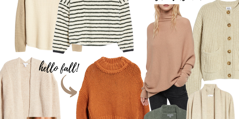 fall sweaters and cardigans from the 2020 Nordstrom Anniversary Sale