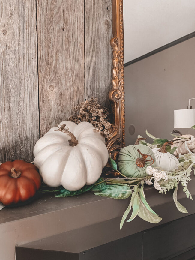 In this blog post I'm sharing fall decorating ideas - more specifically, a simple fall fireplace mantel you can put together in about five minutes! 