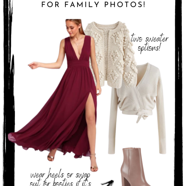Outfits for family pictures | Ideas for your fall, winter, and Christmas famiy photos with cozy layers for extra warmth.There's something for the whole fam!