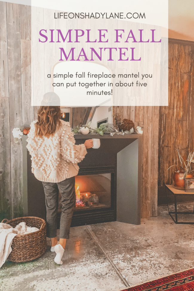 In this blog post I'm sharing fall decorating ideas - more specifically, a simple fall fireplace mantel you can put together in about five minutes! 