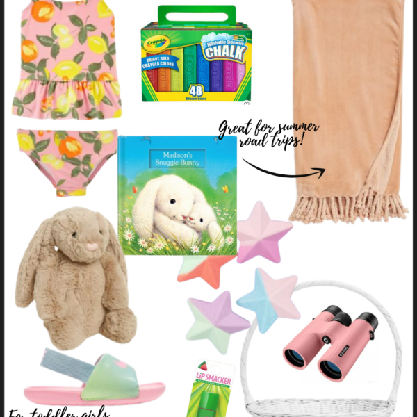 Easter basket ideas for kids | What to put in y our girl's Easter Basket | I'm always scrambling to find things to put in my kids Easter baskets, but luckily there's a ton of fun things you can put in them! I prefer to include things that they'll actually use (I love summer things like new swim suits, bubbles, chalk, sandals, etc.) and not a ton of candy...although you can't NOT include some candy! ;)