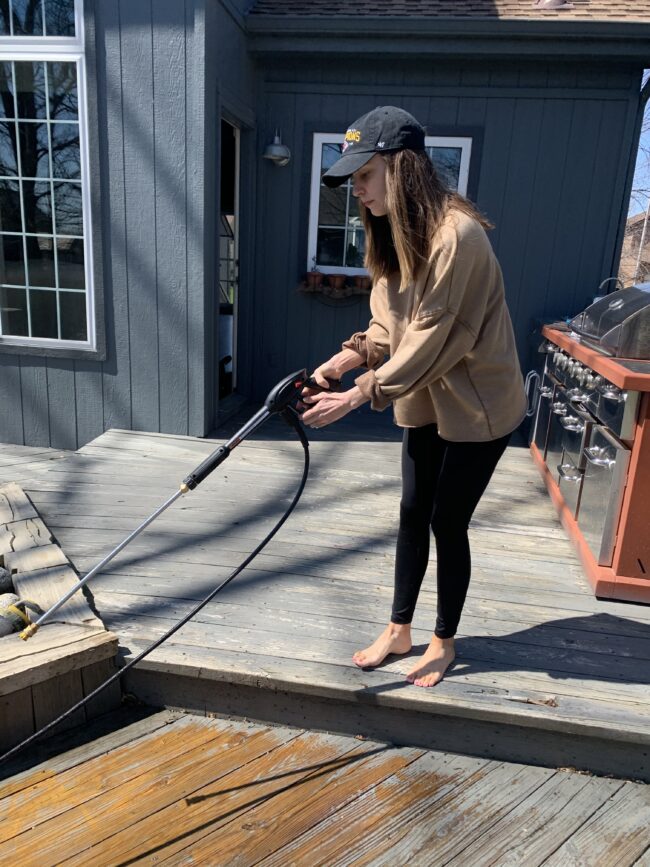 Deck lounge area makeover - see how we took this space from BORING and sad to COZY and fab! Kansas City life, home, and style blog | Backyard