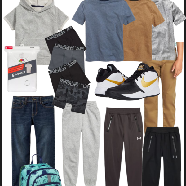 A boys' back to school capsule wardrobe to make shopping (and getting ready each day!) super easy. Everything can be mixed and matched!