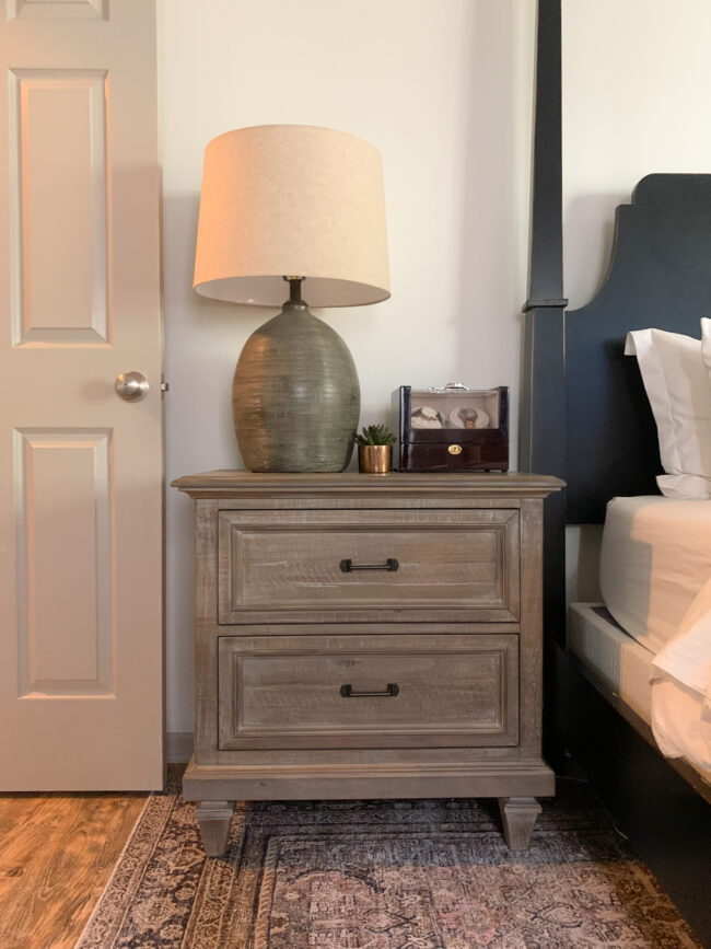 Nightstands and lamps for our primary bedroom - the perfect mix of organic modern and rustic! | Kansas City life, home, and style blog