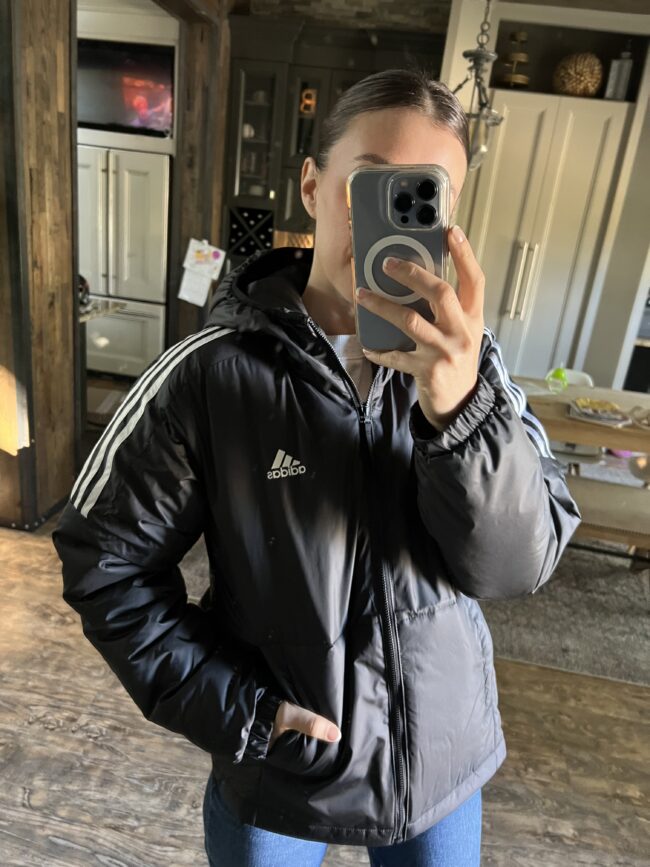aiddas jackets for fall 2023, fall outfit ideas for 2023, black adidas jacket