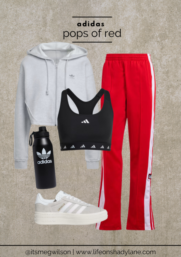 pops of red athleisure outfits